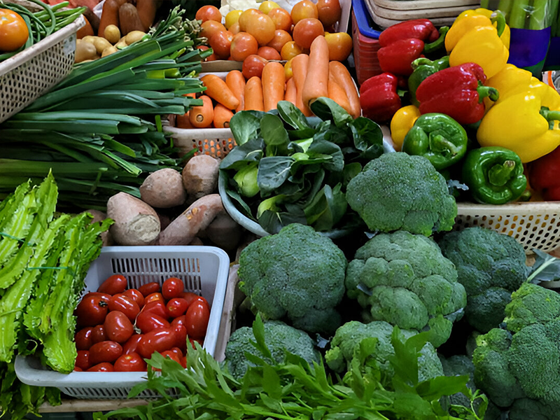 Fresh organic vegetables and fruits